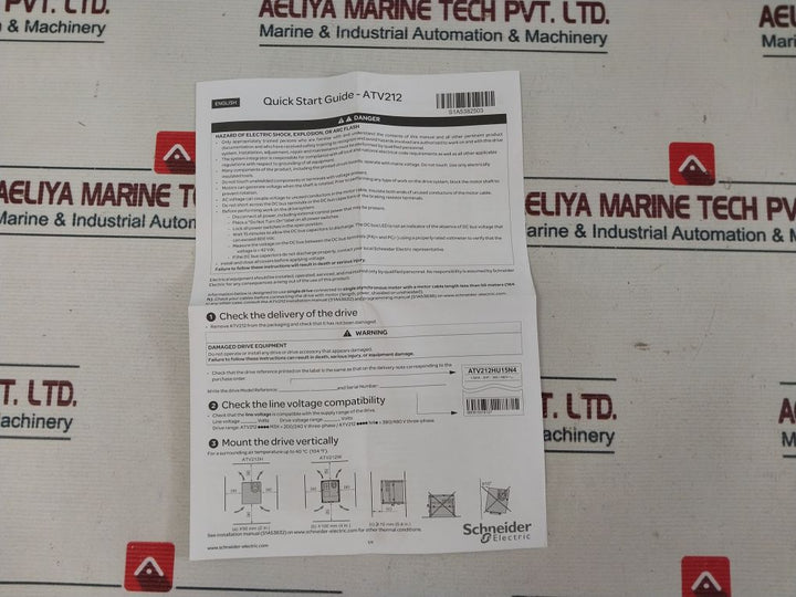 Schneider Electric Atv212Hu75N4 Ac Speed Drive