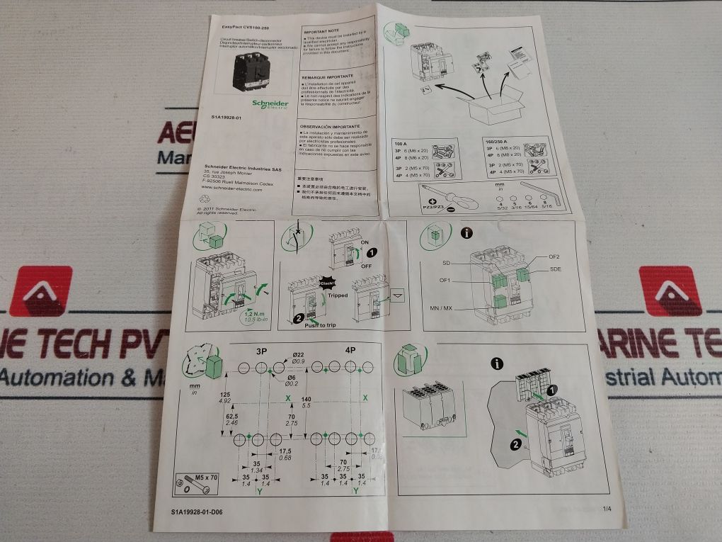 Schneider Electric Cvs100N Circuit Breaker 690V