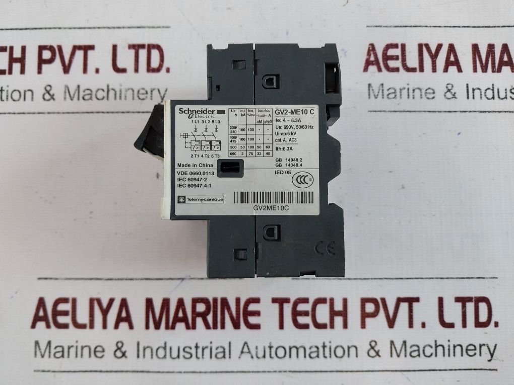 Schneider Electric/Telemecanique Gv2-me10C/4-6.3A Motor Circuit Breaker Gvad0110