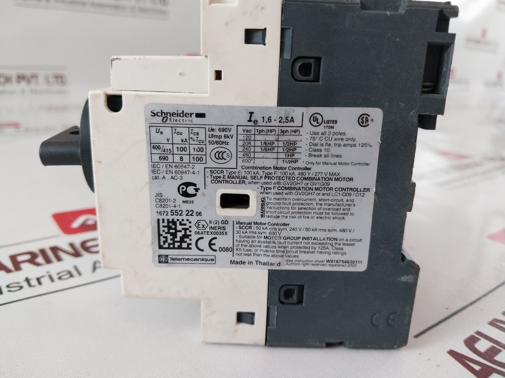 Schneider/Telemecanique Gv2-p07/1.6-2.5A Motor Circuit Breaker