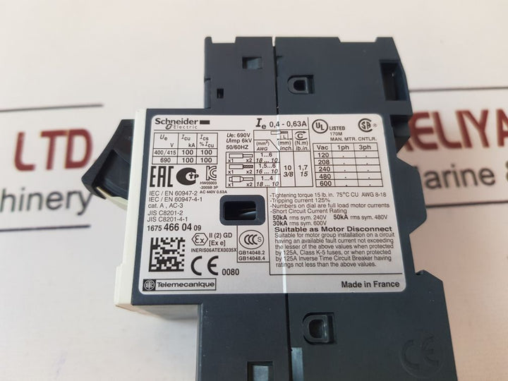 Schneider Electric Gv2Me04 Motor Circuit Breaker