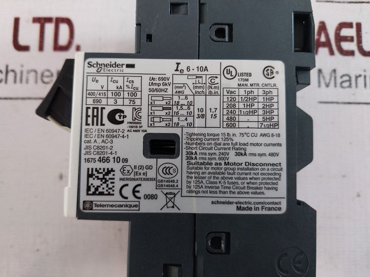 Schneider/Telemecanique Gv2Me14 Motor Circuit Breaker 