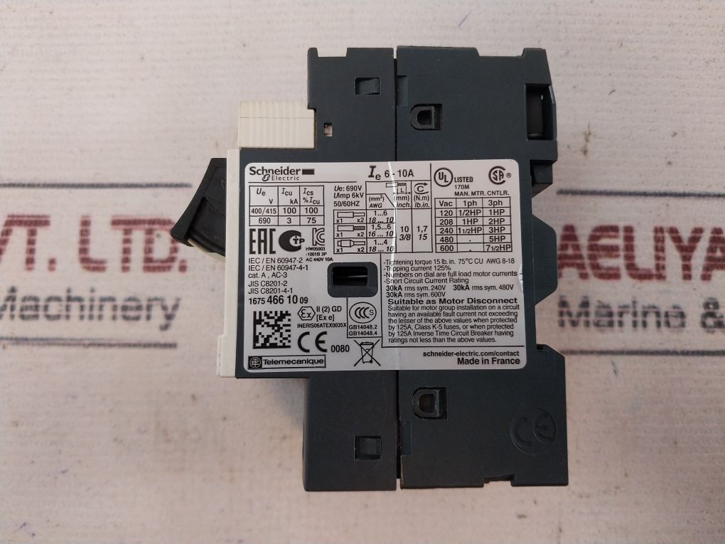 Schneider Electric Gv2Me14 Motor Circuit Breaker 690V