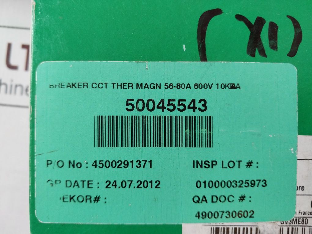 Schneider Electric Gv3Me80/56-80A Motor Circuit Breaker