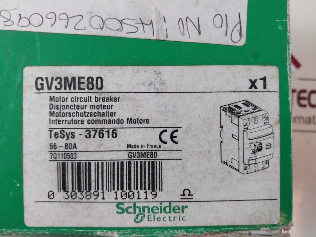 Schneider Electric Gv3Me80/56-80A Motor Circuit Breaker