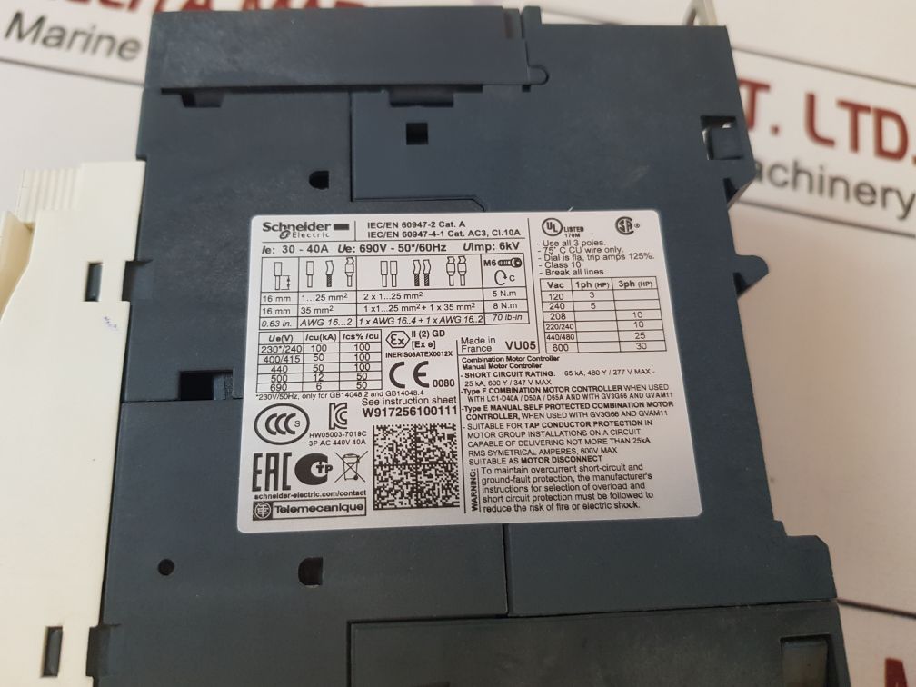 Schneider Electric Gv3P40 Motor Starter Switch
