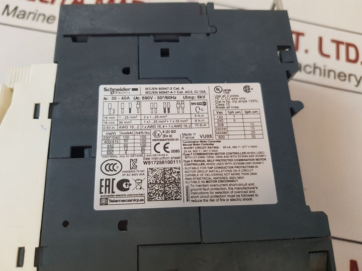 Schneider Electric Gv3P40 Motor Starter Switch