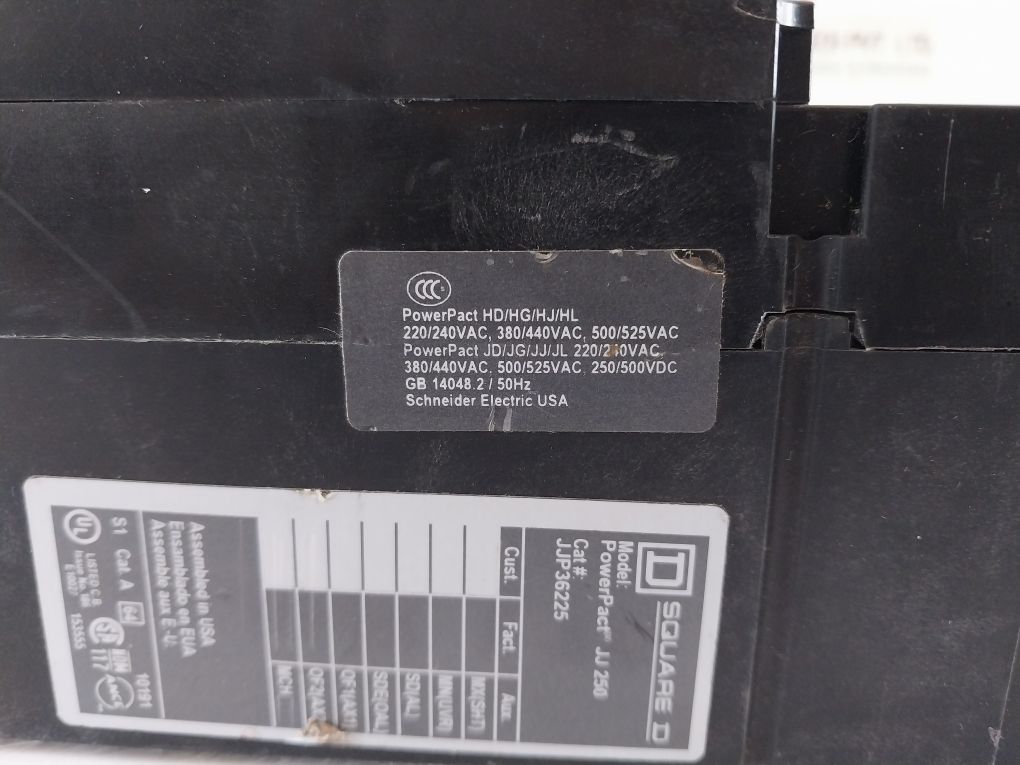 Schneider/Square D Jjp36225 3 Pole Powerpact Molded Case Circuit Breaker