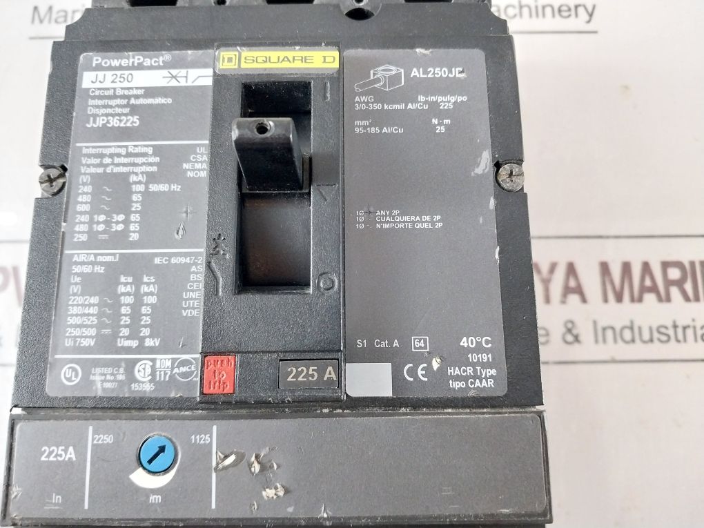 Schneider/Square D Jjp36225 3 Pole Powerpact Molded Case Circuit Breaker