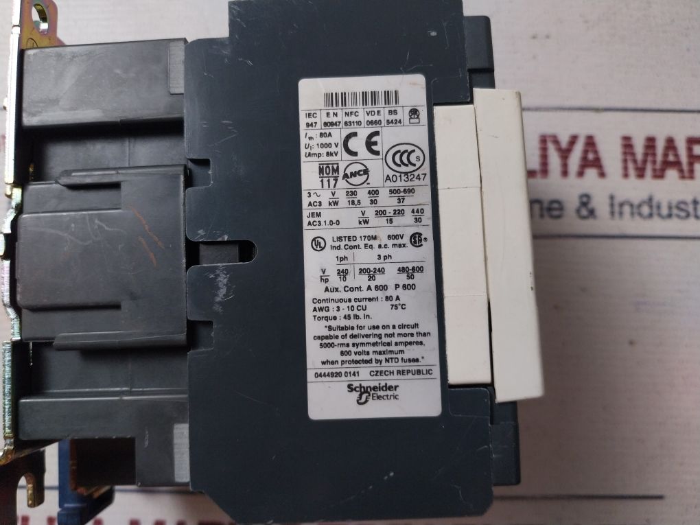 Schneider Electric Lc1 D65 Contactor