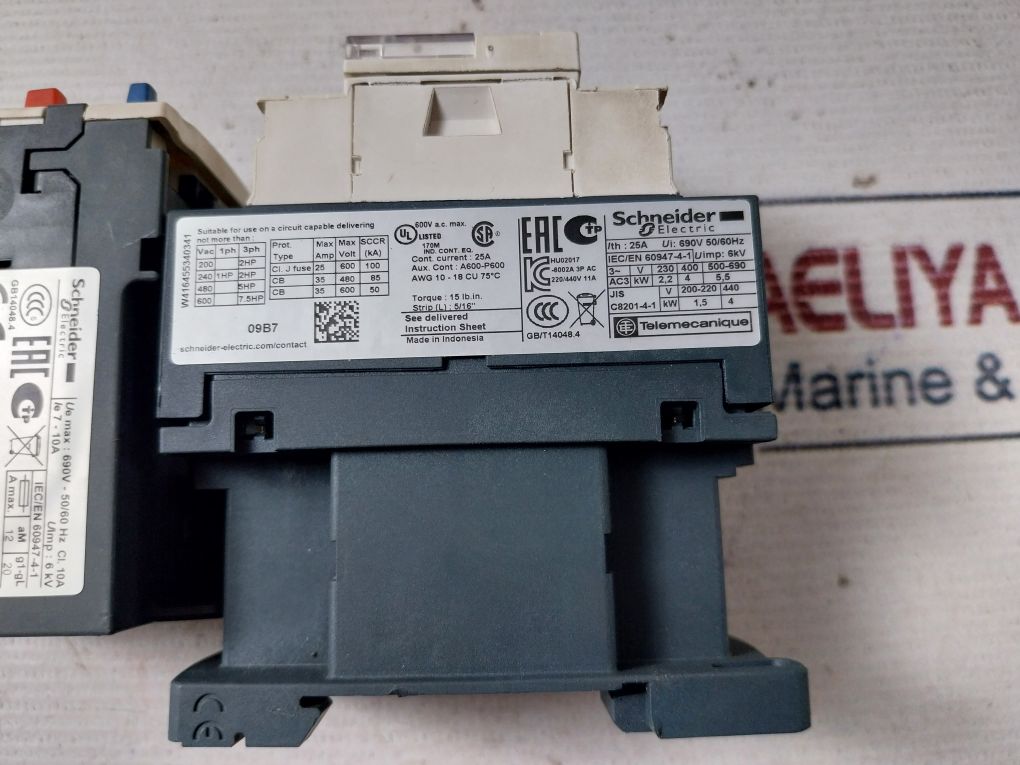 Schneider Electric Lc1D09 Contactor 24V 50/60Hz