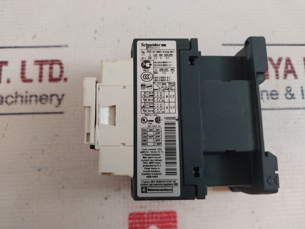 Schneider Electric Lc1D09 Contactor Jis C8201-4-1 6Kv