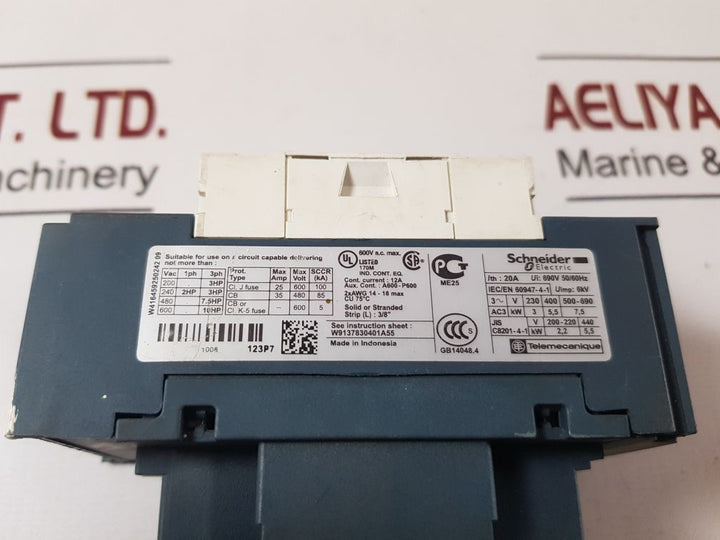 Schneider Electric Lc1D123 Contactor 230V 50/60Hz
