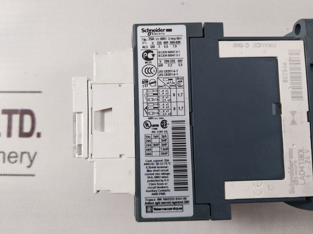 Schneider Electric/Telemecanique Lc1D12Bl Contactor