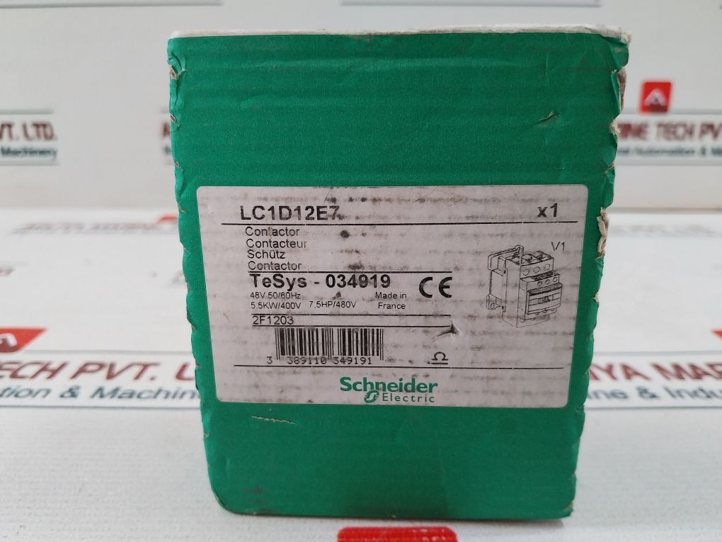 Schneider Electric Lc1D12E7 Contactor 48V 50/60Hz