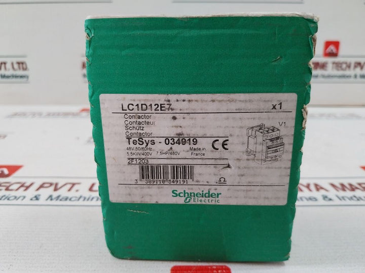 Schneider Electric Lc1D12E7 Contactor 48V 50/60Hz