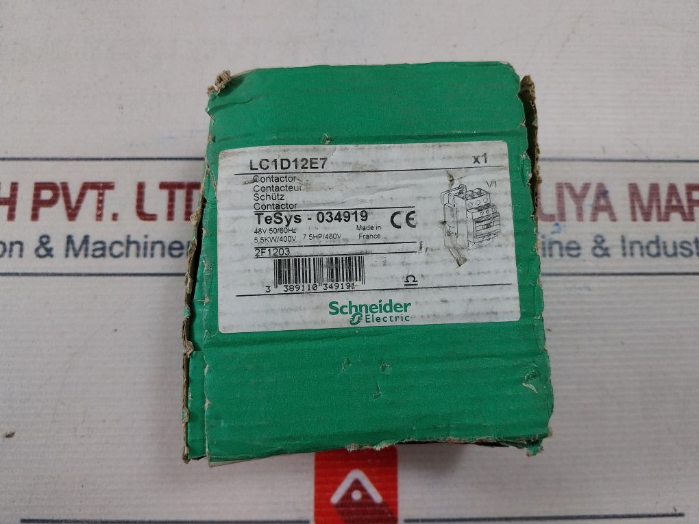 Schneider Electric Lc1D12E7 Contactor Tesys-034919 600 Vac