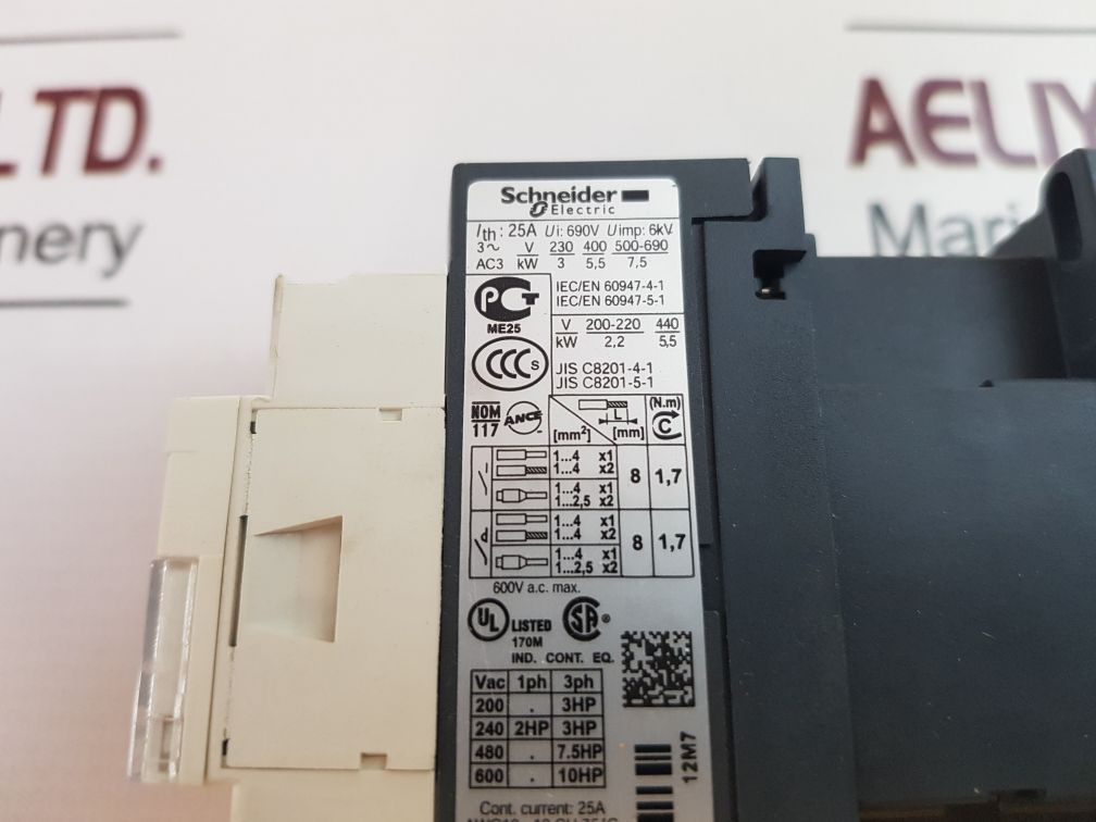 Schneider Electric Lc1D12M7 Contactor Free Shipping By Express