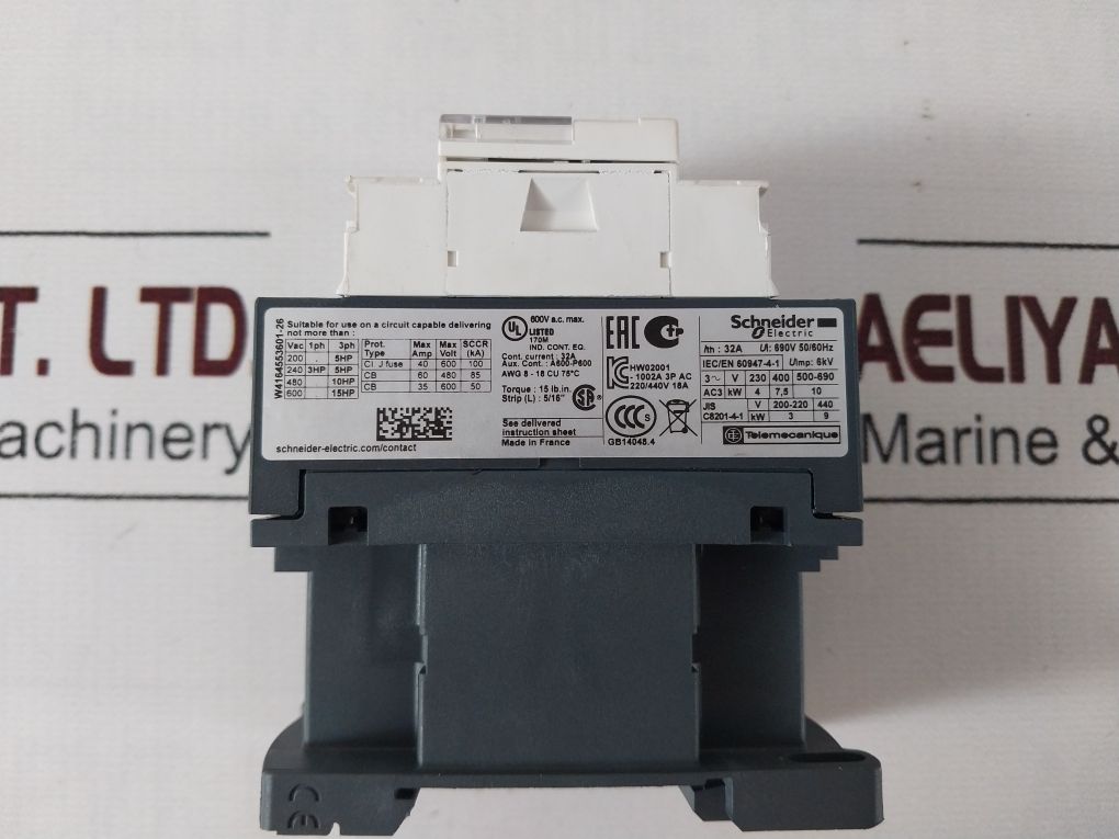 Schneider/Telemecanique Lc1D18 B7 Contactor With Coil 220/440V 18A