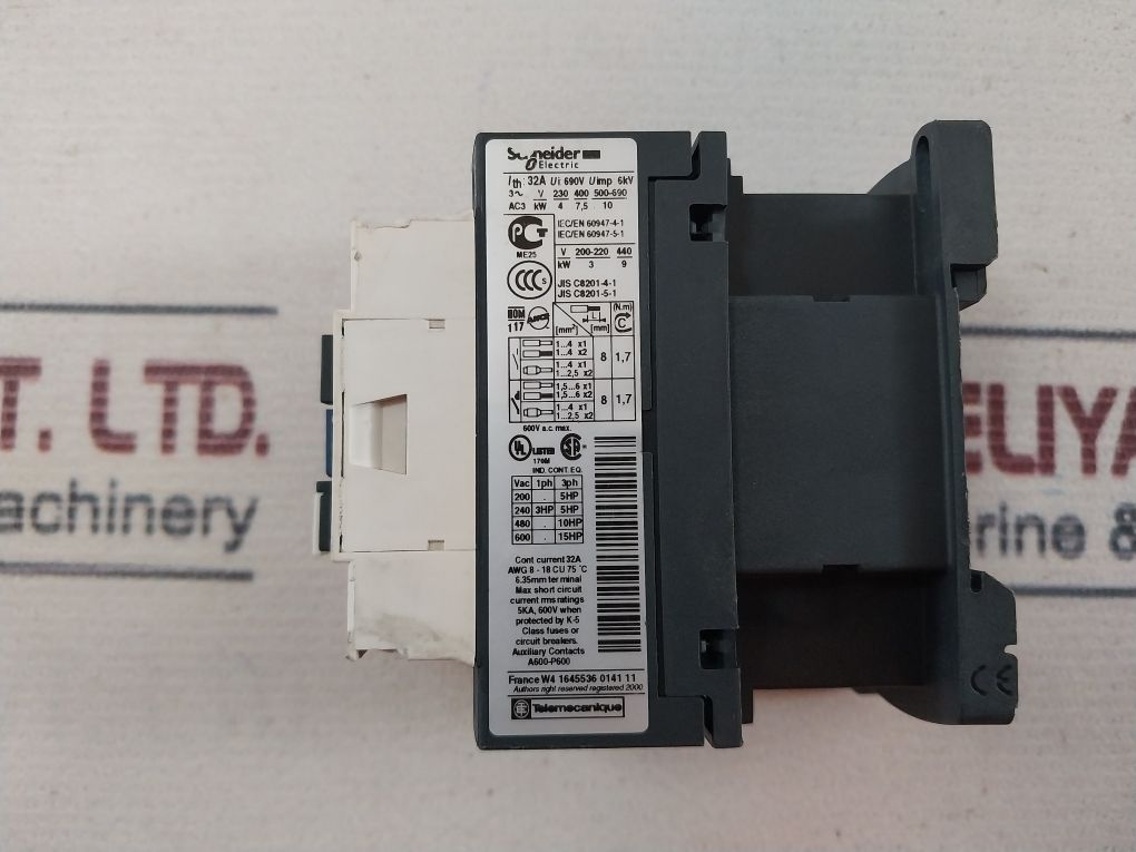 Schneider Electric Lc1D18 Contactor 48V 50/60Hz