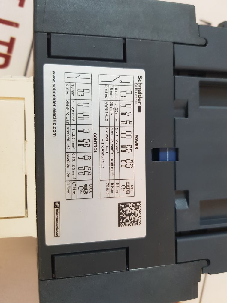 Schneider Electric Lc1D40A Contactor 220V 50/60Hz