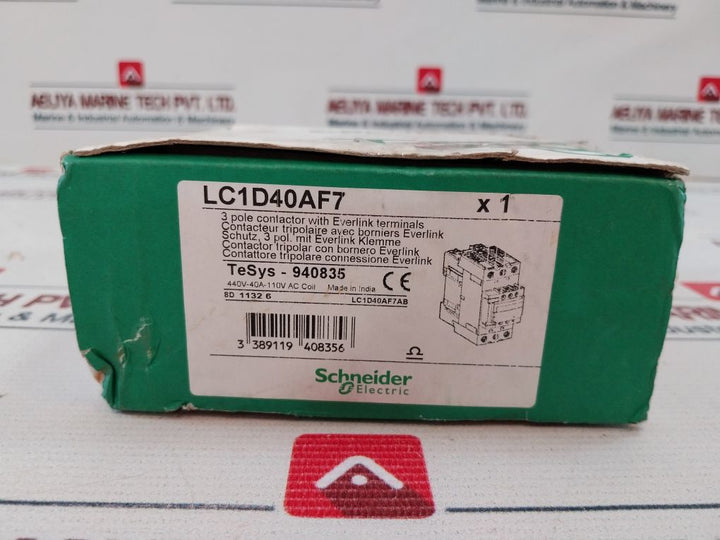 Schneider Electric Lc1D40A 3 Pole Contactor With Everlink Terminals