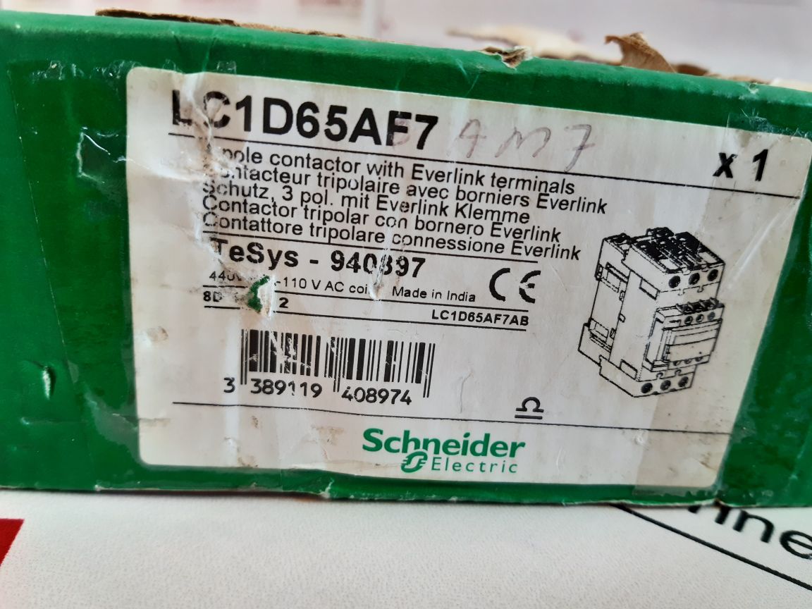 Schneider Electric Lc1D65Af7 3 Pole Contactor