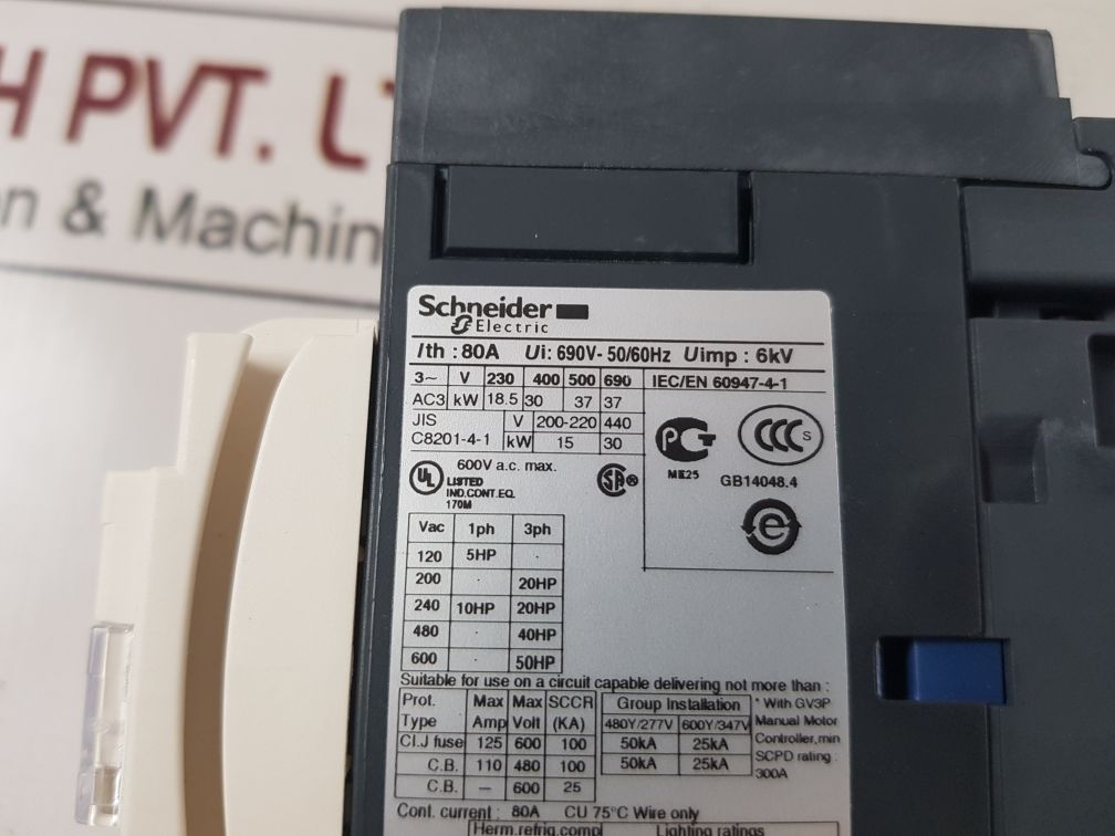 Schneider Electric Lc1D65Ar7 3-pole Contactor