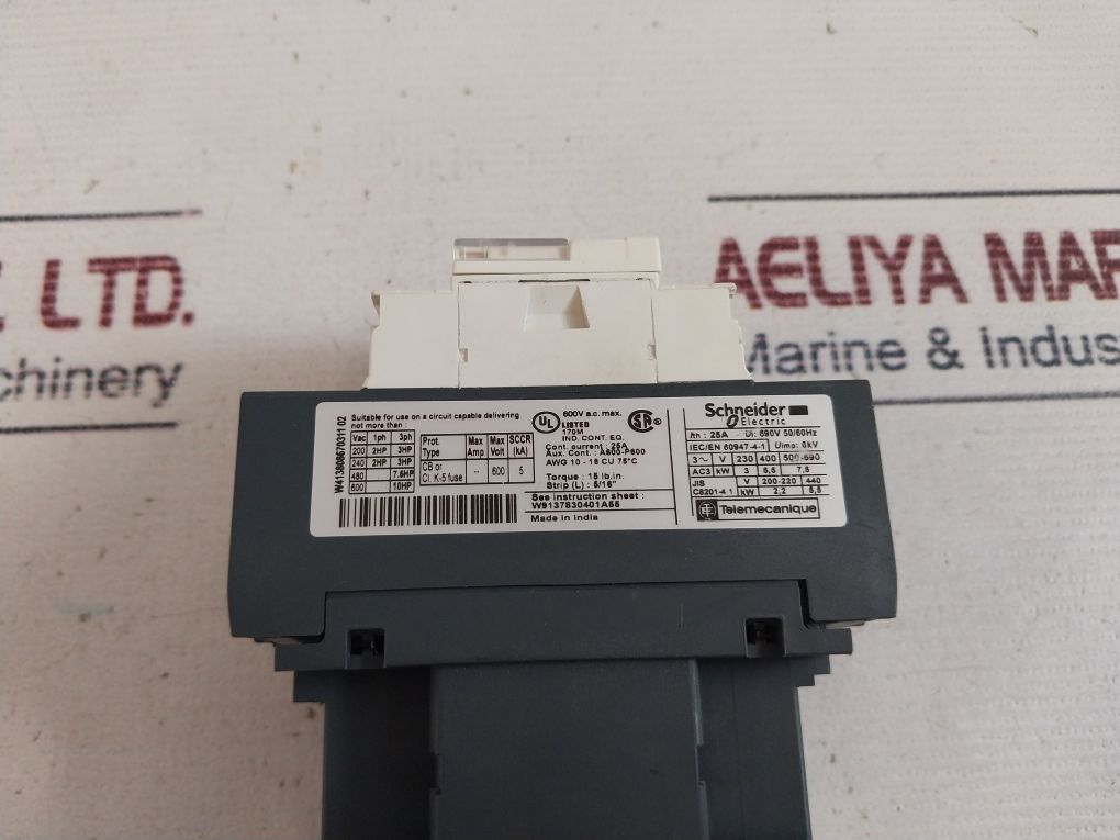 Schneider Electric Lc1Dt25 Contactor Awg 10-18 25A