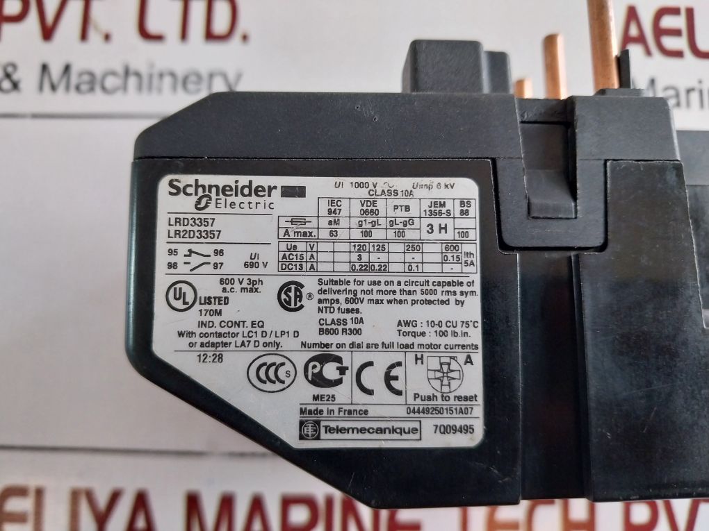 Schneider Electric Lr2D3357 Thermal Overload Relay Lr2D33