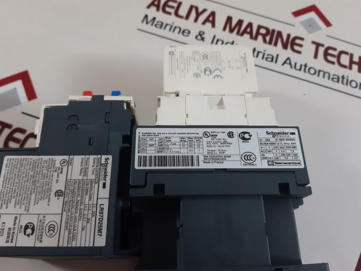 Schneider Lr97D25M7,Lc1D12 Contactor Overload Relay With Ladn 11 Contact Block