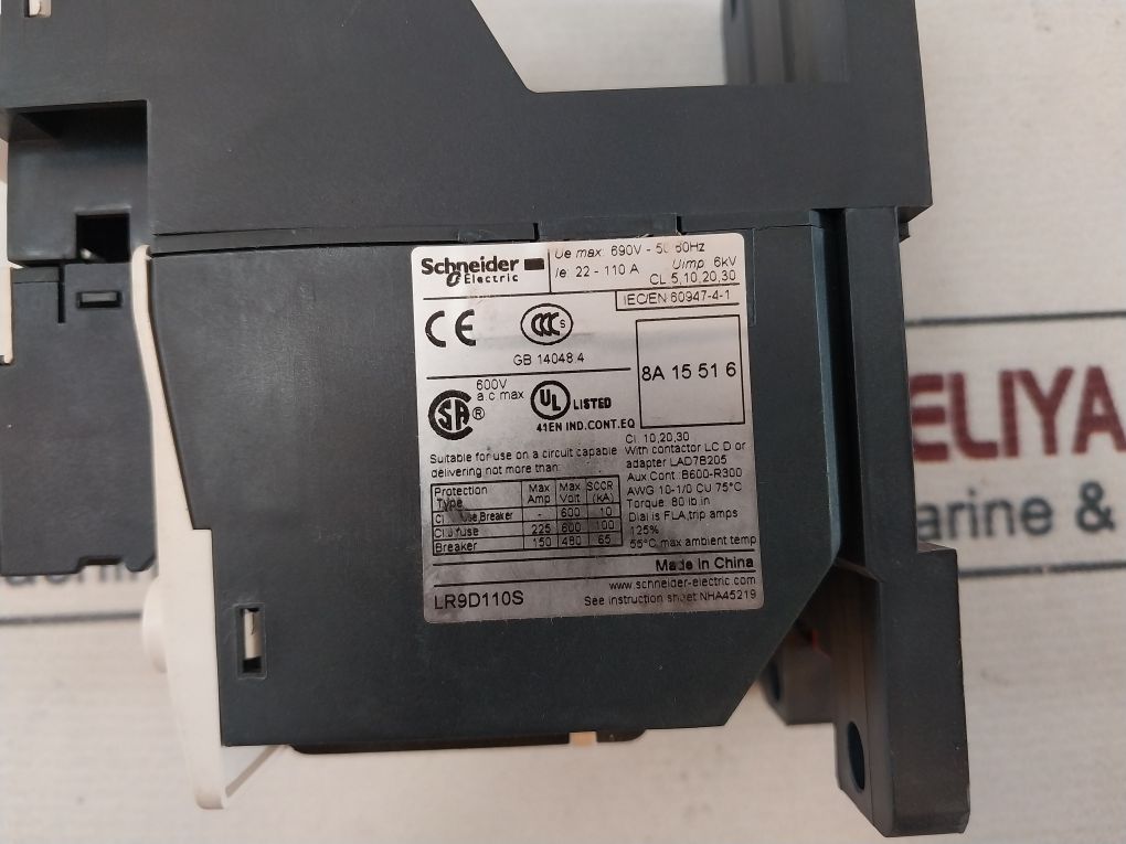 Schneider Electric Lr9D110S Electronic Overload Relay With Contactor Lad7B205