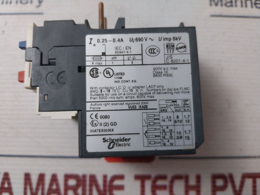 Schneider Electric Lrd03 Thermal Overload Relay