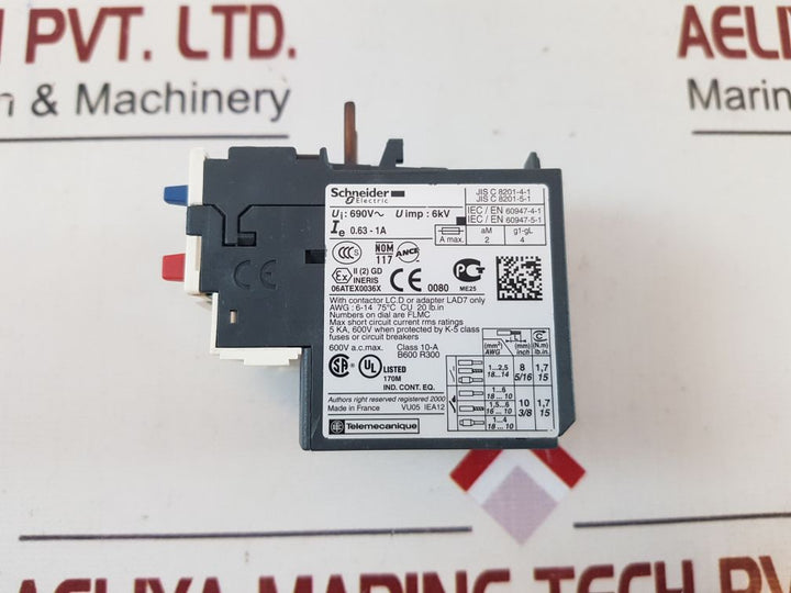 Schneider/Telemecanique Lrd05 Overload Relay 0.63-1A