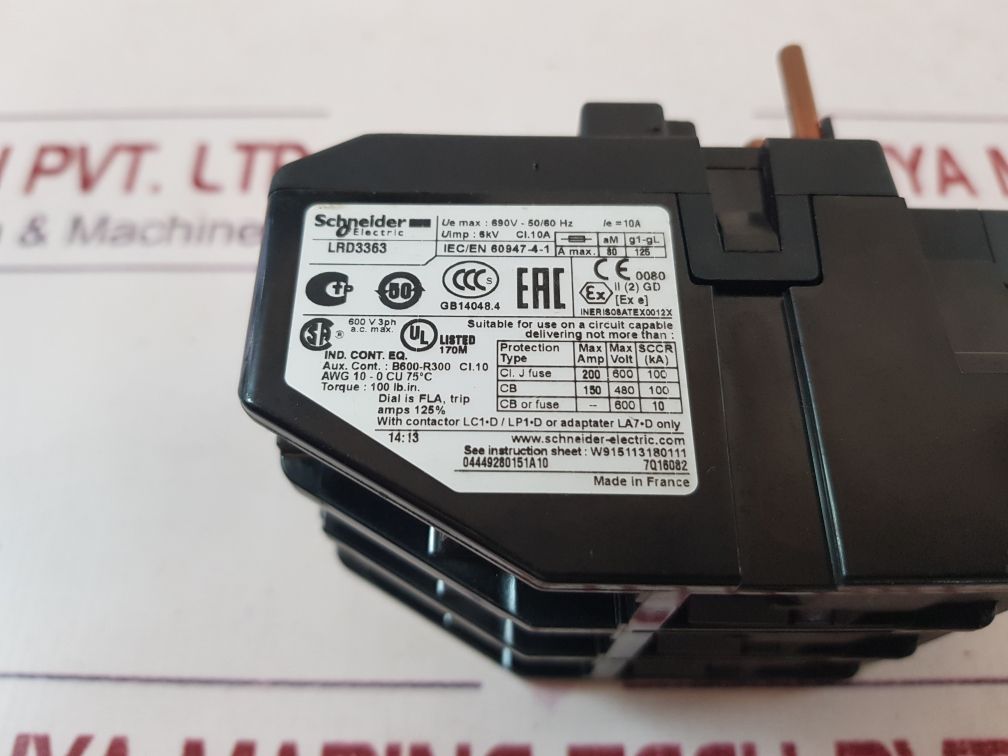 Schneider Electric Lrd3363 Overload Relay
