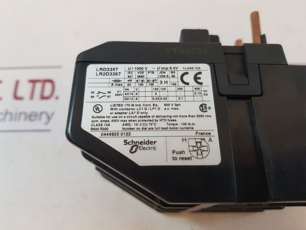Schneider Electric/Telemecanique Lr2D3357 Overload Relay
