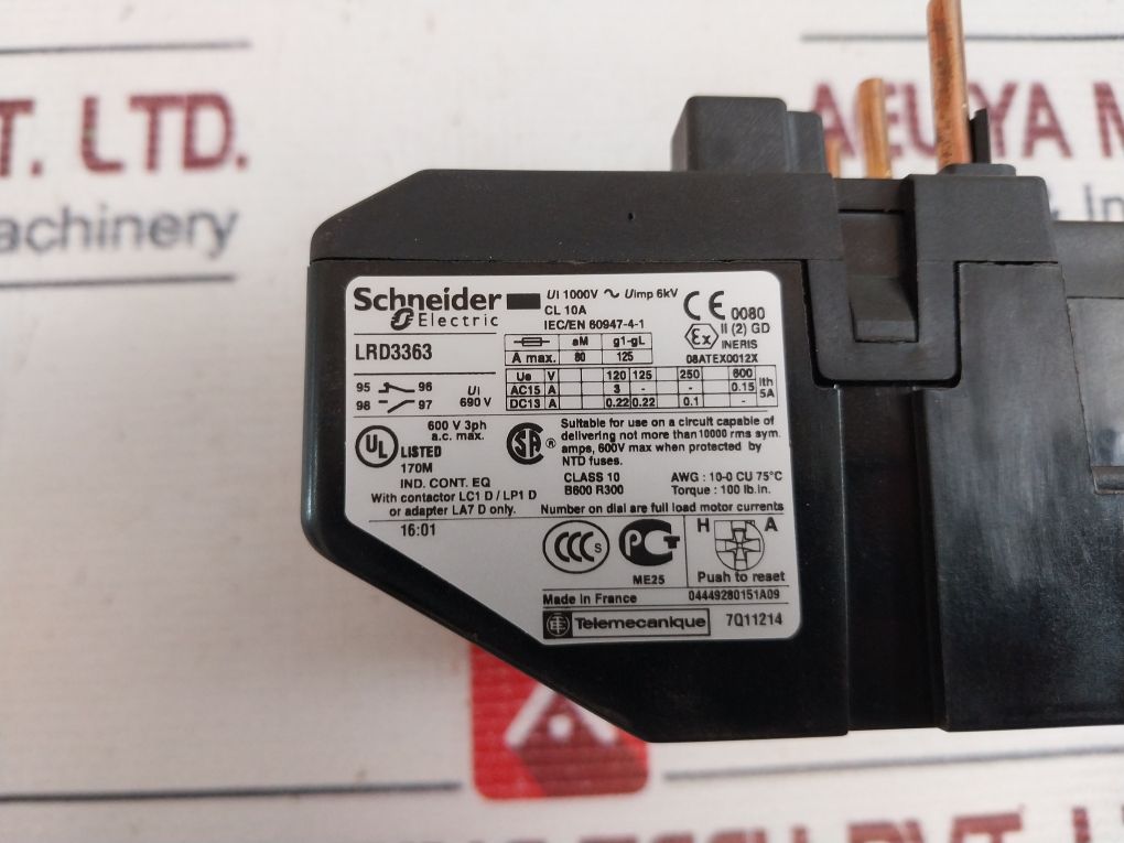 Schneider Electric Lrd3363 Thermal Overload Relay LRD3363