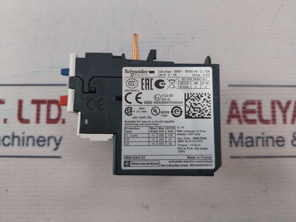 Schneider Electric Lrd 05 Thermal Overload Relay 690V-50/60Hz
