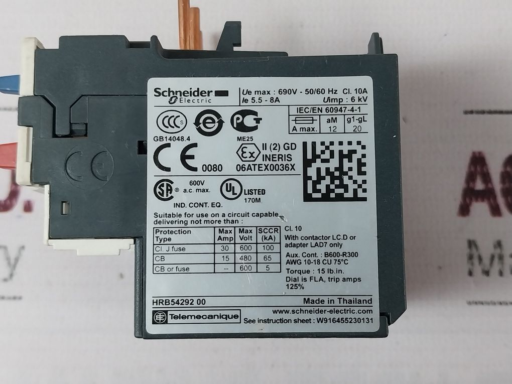 Schneider Electric Lrd 12 Thermal Overload Relay 690V- 50/60 Hz