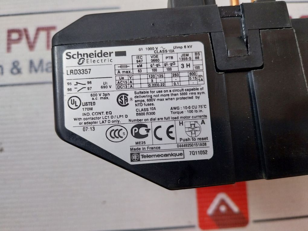 Schneider Electric Lrd 3357 Thermal Overload Relay 37-50 Amp