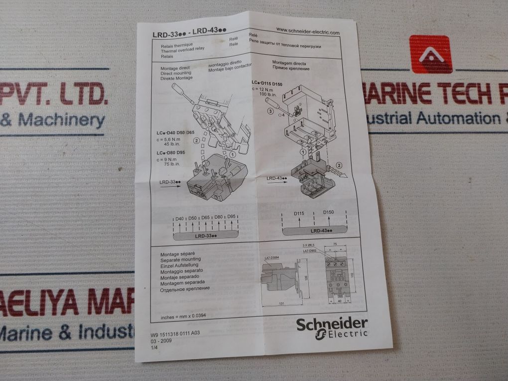 Schneider Electric Lrd 3357 Thermal Overload Relay 37-50 Amp