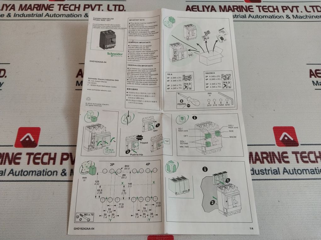Schneider Electric Lv429770 Circuit Breaker Nsx 100F