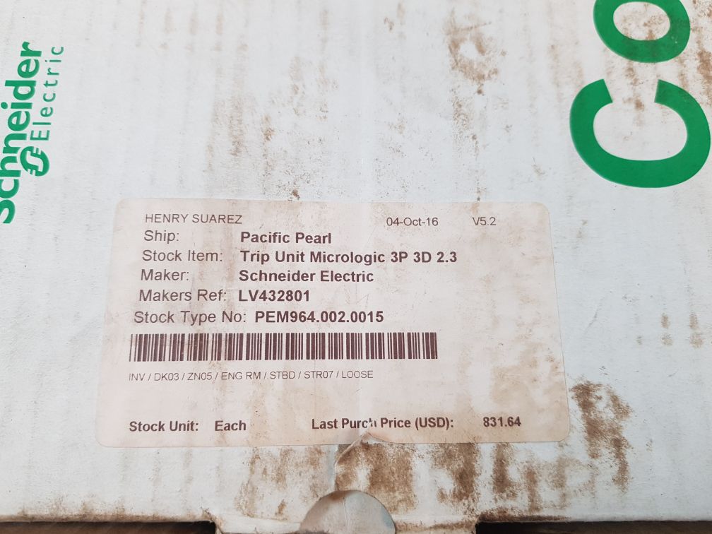 Schneider Electric Lv432081 Micrologic 2.3 Trip Unit