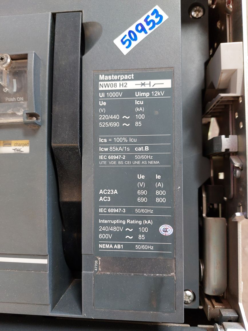Schneider Electric Masterpact Nw08 H2 Micrologic 800A Circuit Breaker