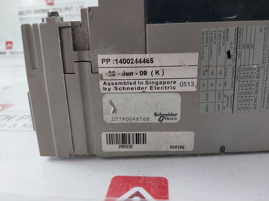 Schneider/Merlin Gerin Ns100-160-250 N/H/Na Circuit Breaker Ns100 N ,Tm 100 D