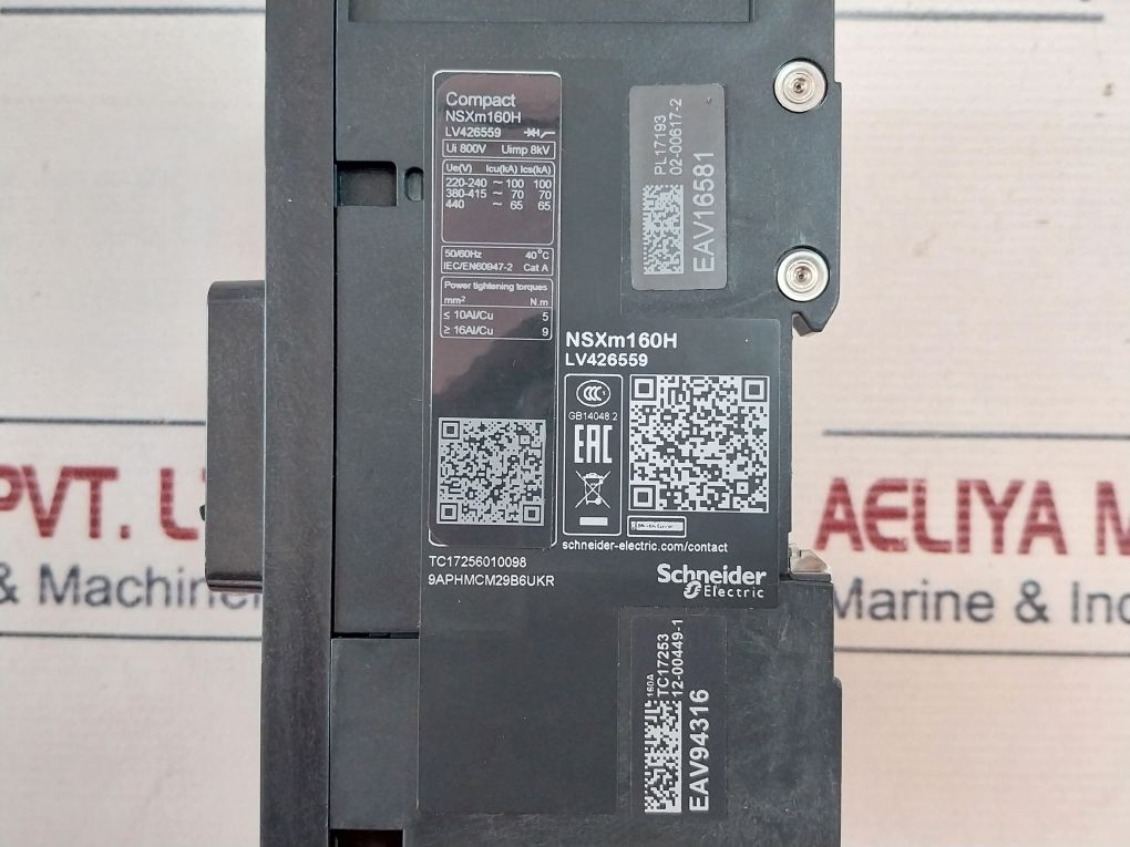 Schneider Electric Nsx160F Circuit Breaker 160A