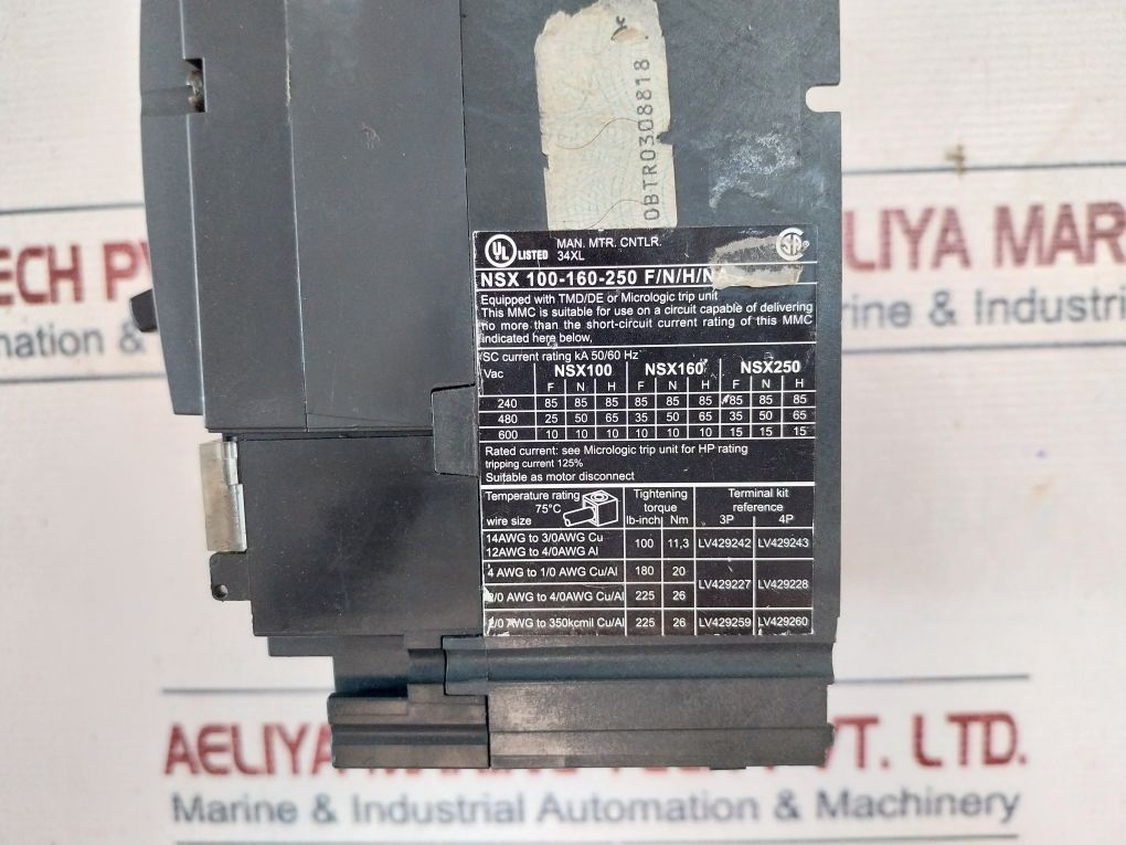 Schneider Electric Nsx 100B Circuit Breaker