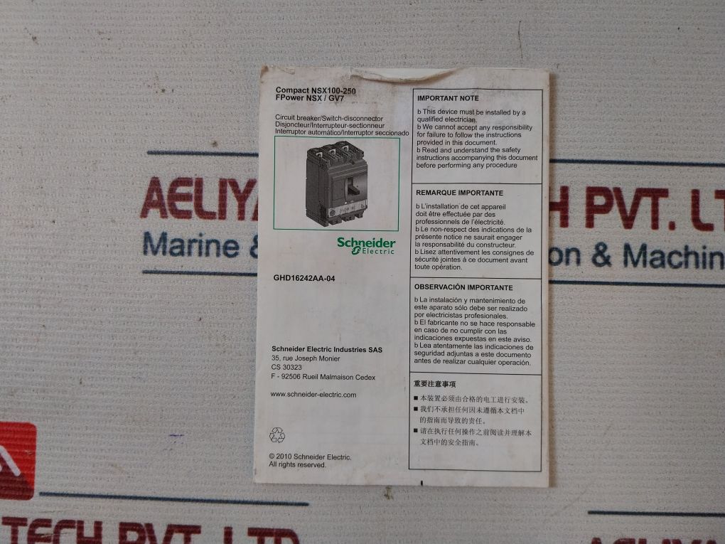 Schneider Electric Nsx 100F Circuit Breaker/Switch-disconnector Cat A