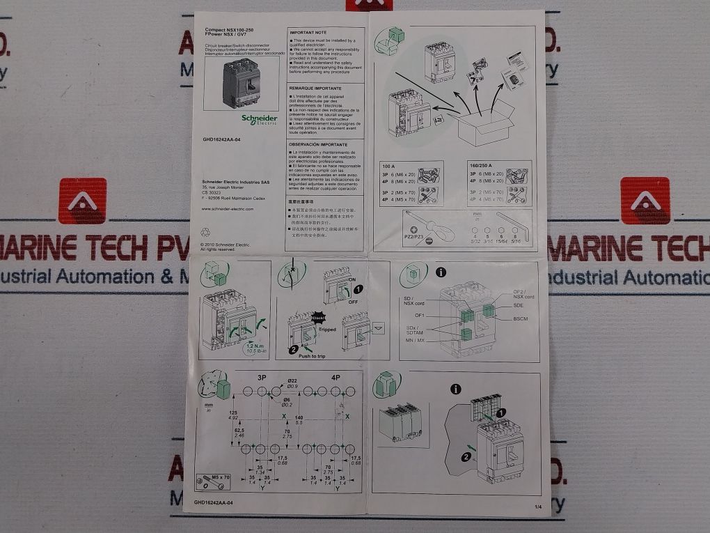 Schneider Electric Nsx 160F Circuit Breaker Micrologic Trip Unit