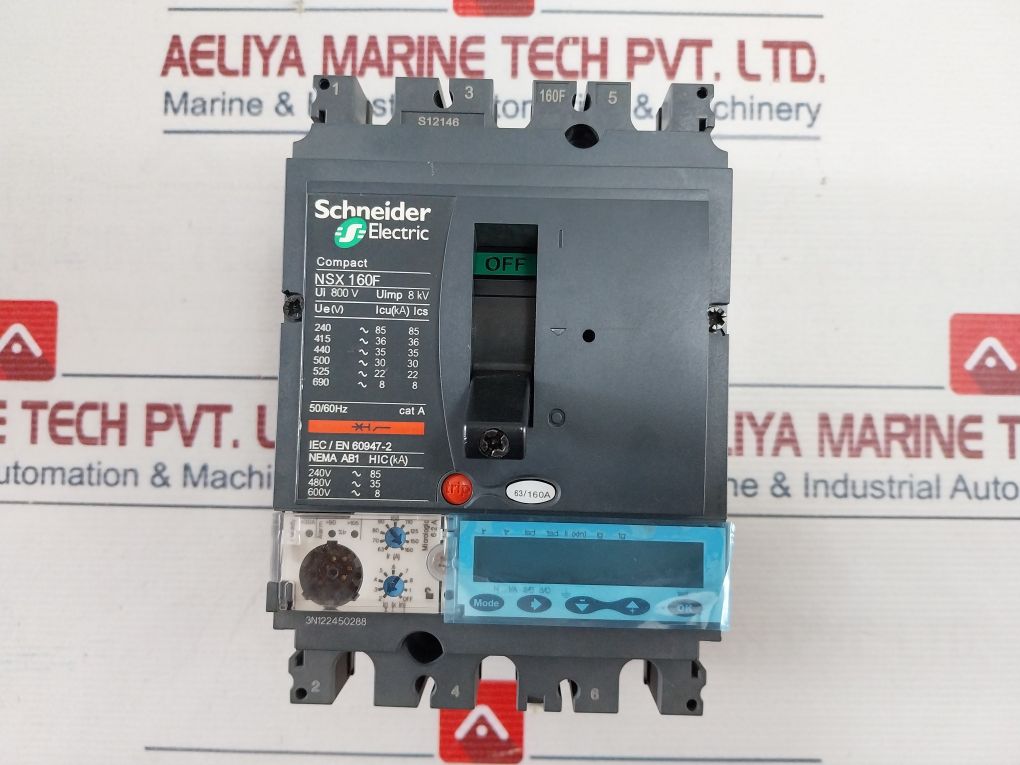 Schneider Electric Nsx 160F Circuit Breaker Micrologic Trip Unit
